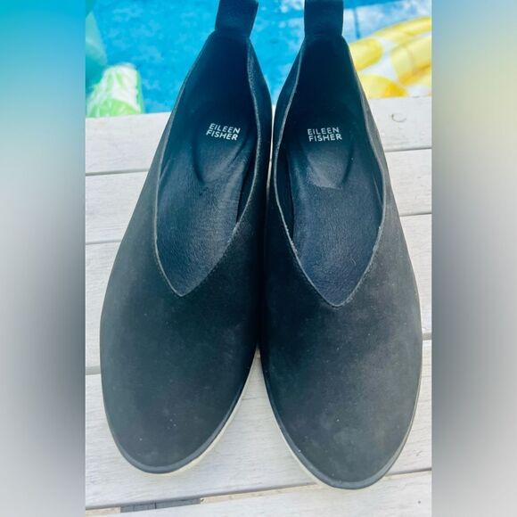 Eileen Fisher Humor Nubuck Sporty Ballet Flats Size 9* - Picture 9 of 11